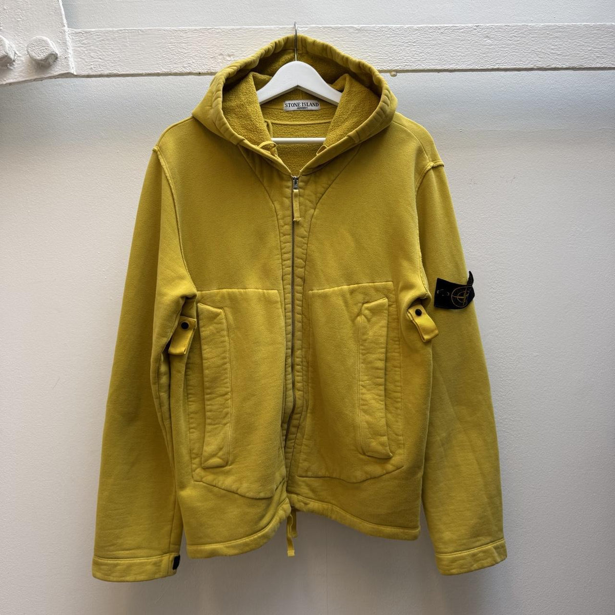 Stone Island Vintage 2000s Paul Harvey Zip Hoodie – Mustard Yellow (M)