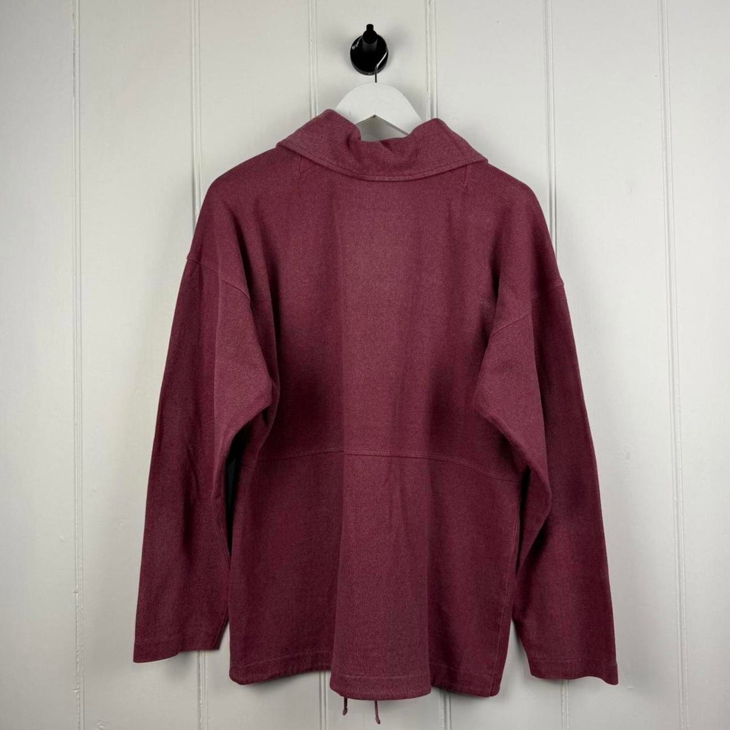 Stone Island 90s Garment-Dyed Wide Collar Half-Zip Sweat Burgundy (M)