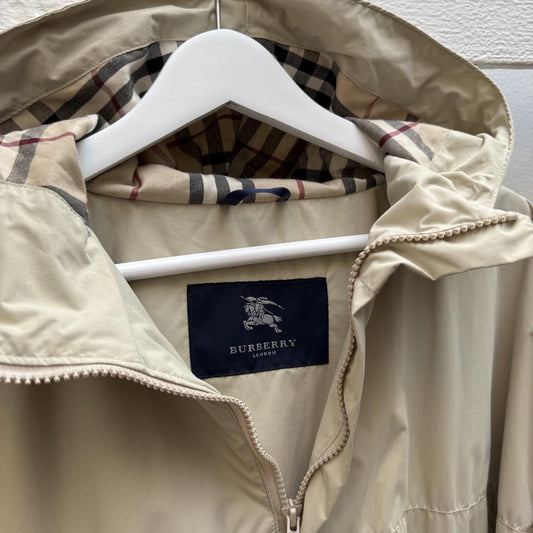 Burberry Vintage 2000s Nylon Hooded Smock – Beige (XL)