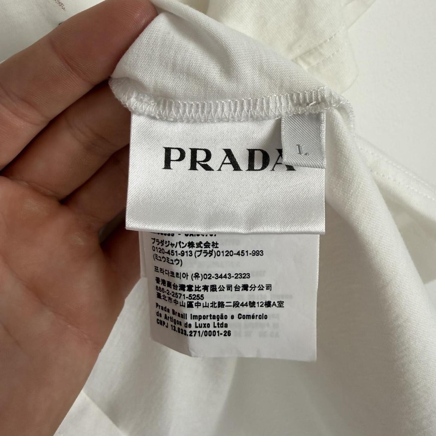 Prada Logo Graphic T-Shirt White (L)