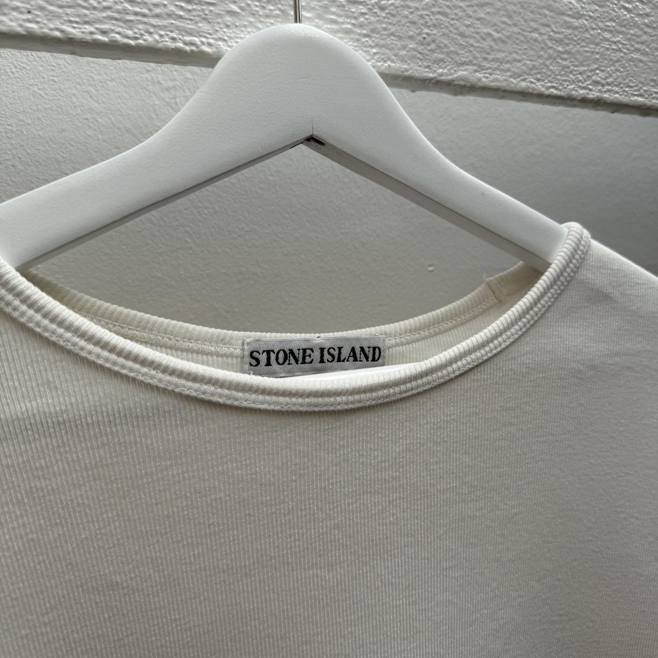 Early 00’s Stone Island Ribbed Cotton Logo T-shirt (L)