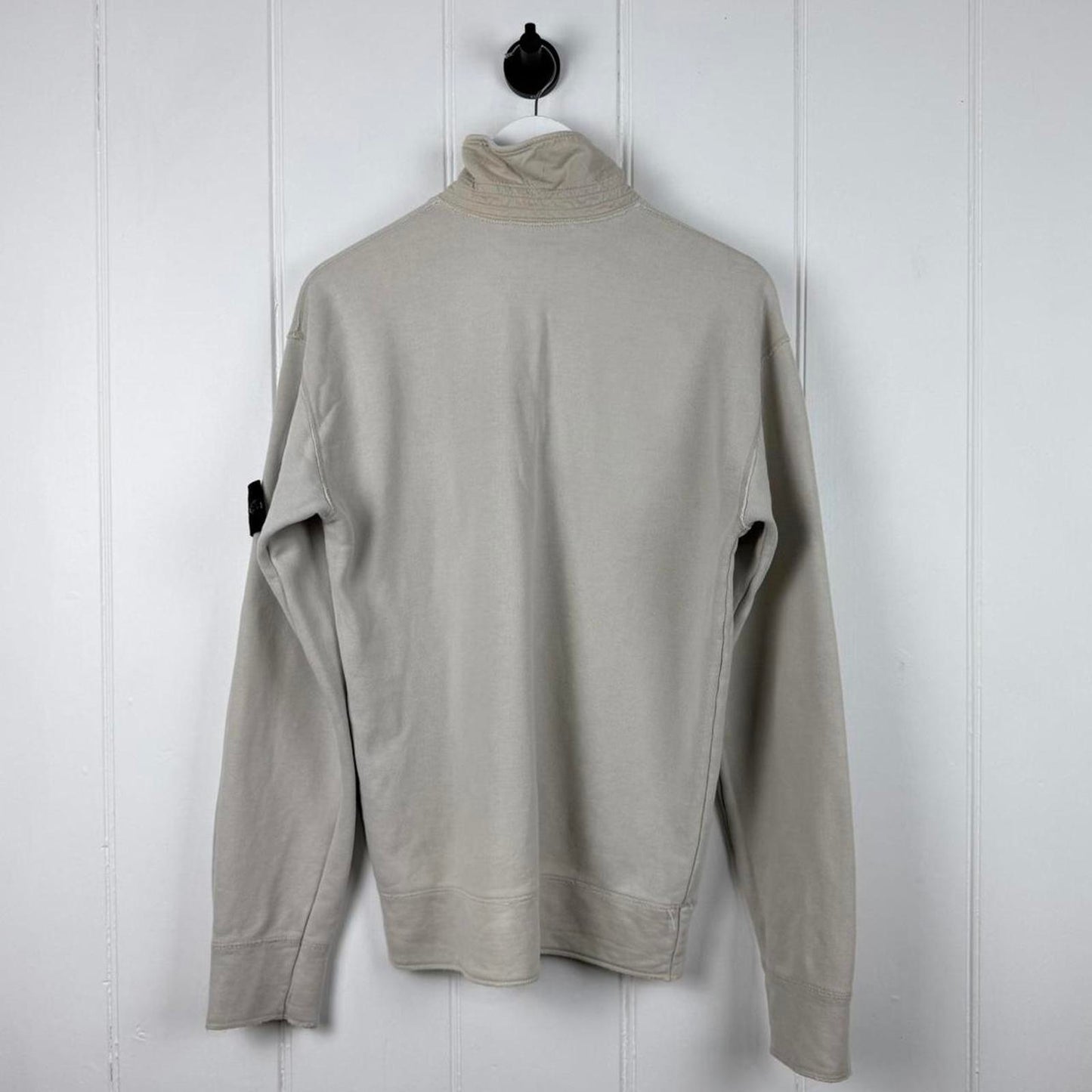 Stone Island Quarter Zip Jumper In Beige (M)