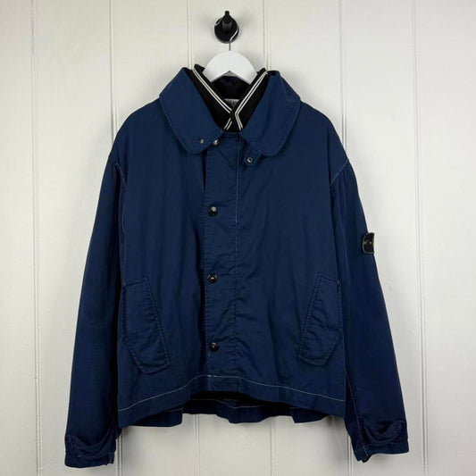 Stone Island Raso Gommato Jacket Navy (M)