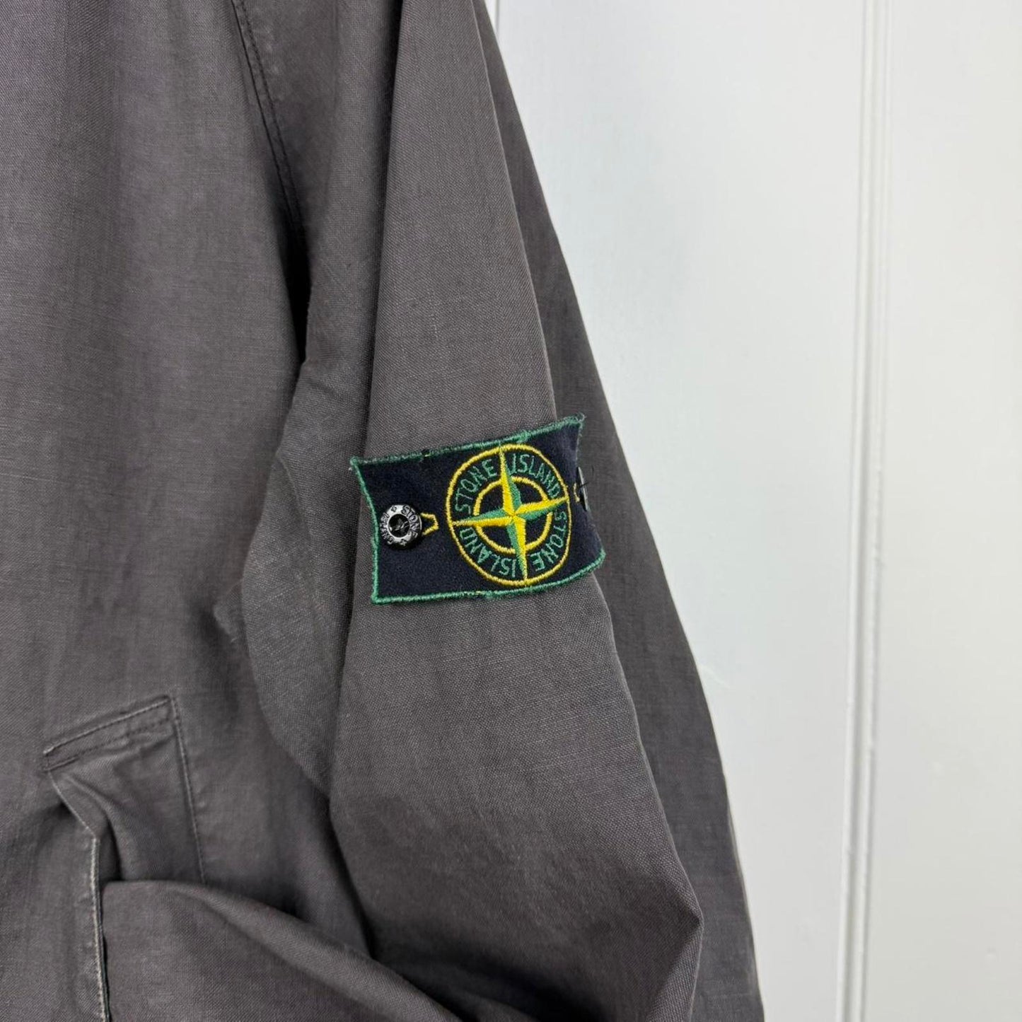 90s Stone Island Lino Flax Over Shirt in Brown (XL)