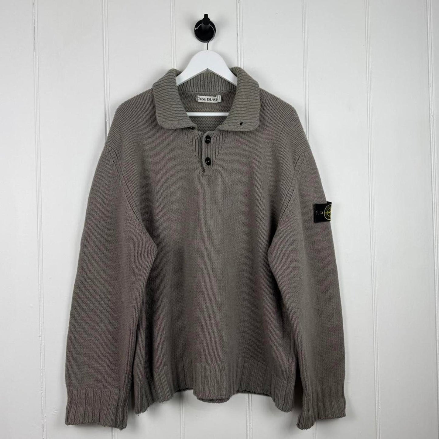 Stone Island 2001 Button Neck Wool Knit (XL)