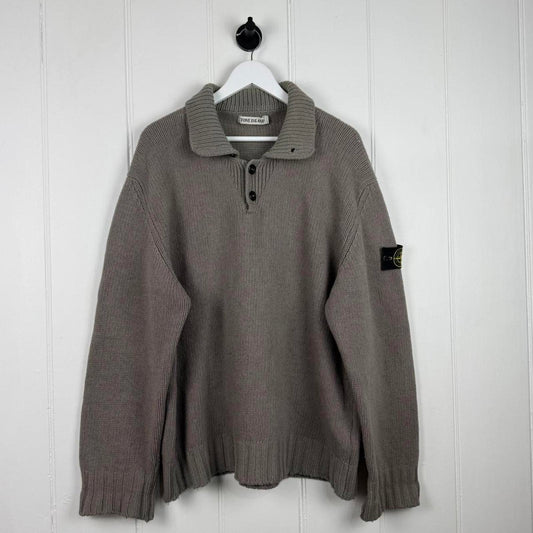 Stone Island 2001 Button Neck Wool Knit (XL)