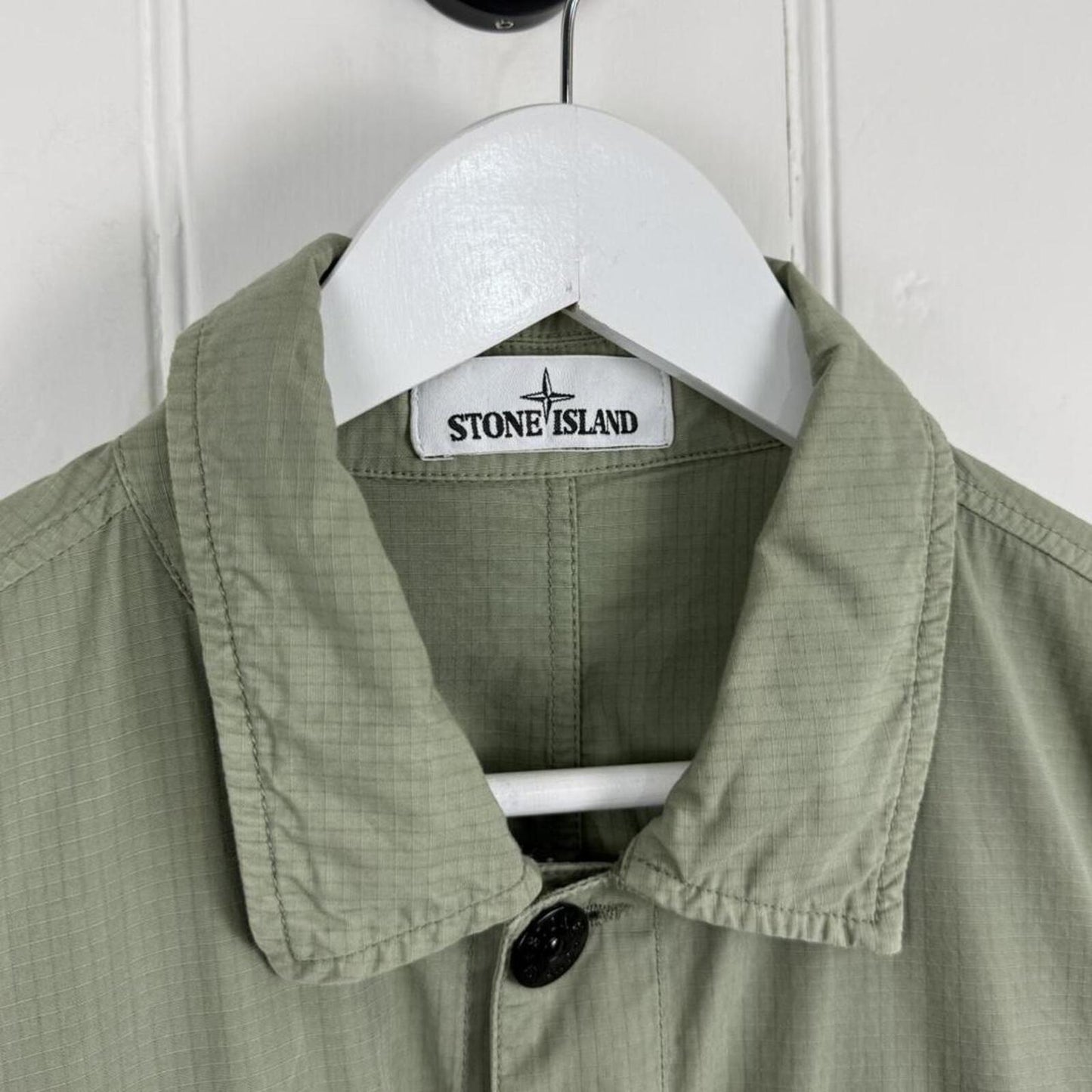 Stone Island Ripstop Cotton Overshirt Sage (M)