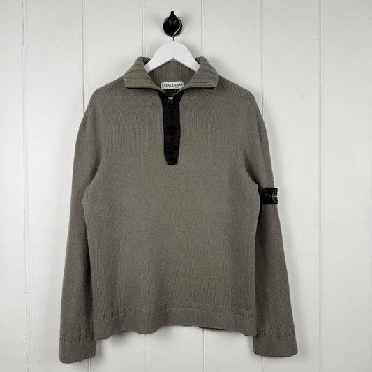 Mid 00s Stone Island Knit Jumper in Grey (M)