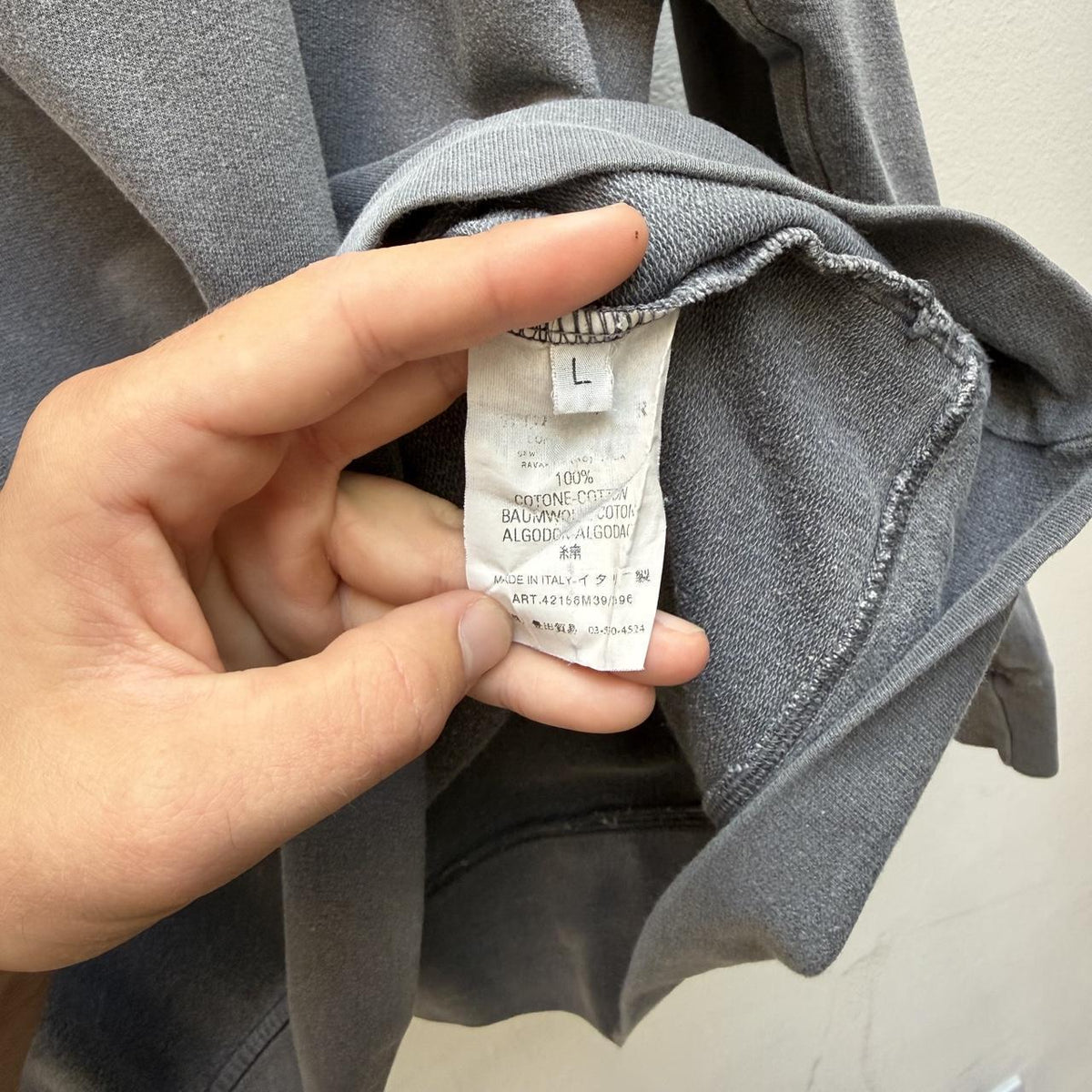 Stone Island Vintage Early 2000s Spellout Sweatshirt – Washed Grey (L)