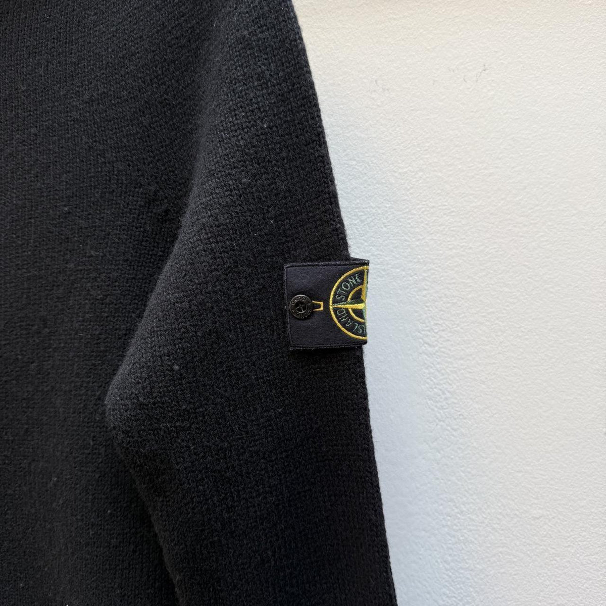 Stone Island Vintage Early 2000s Wool Hooded Cardigan – Black (S/M)