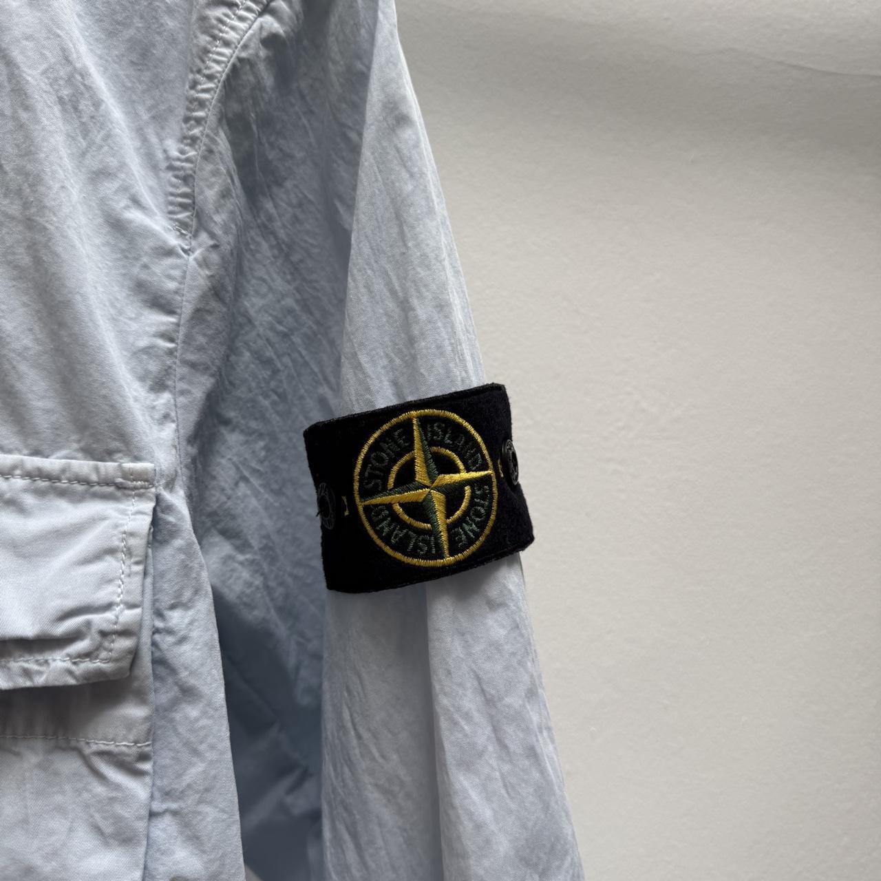 Stone Island Hooded Over Shirt in Light Blue (M)
