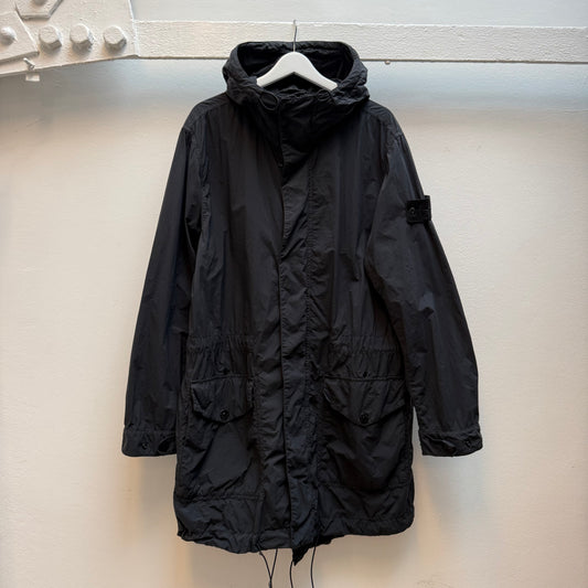 Stone Island Ghost Piece Nylon Smerigliato Parka Jacket – Black
