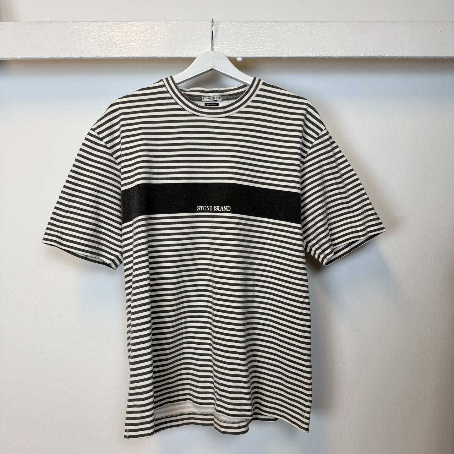 Early 00’s Stone Island Striped Logo T-shirt (XL)