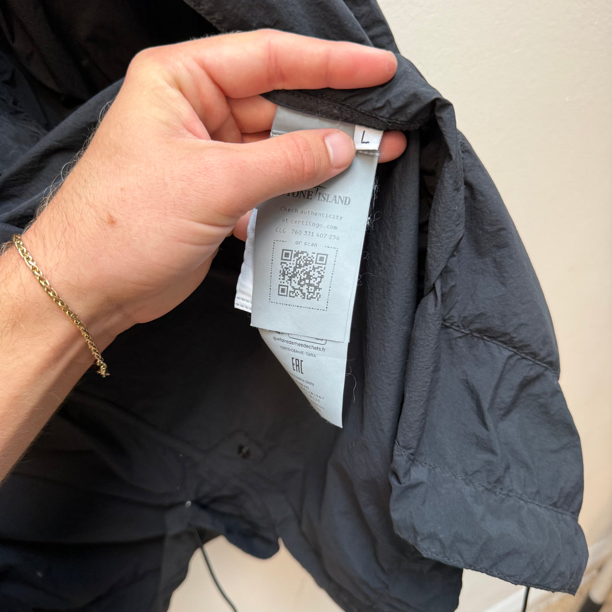 Stone Island Ghost Piece Nylon Smerigliato Parka Jacket – Black