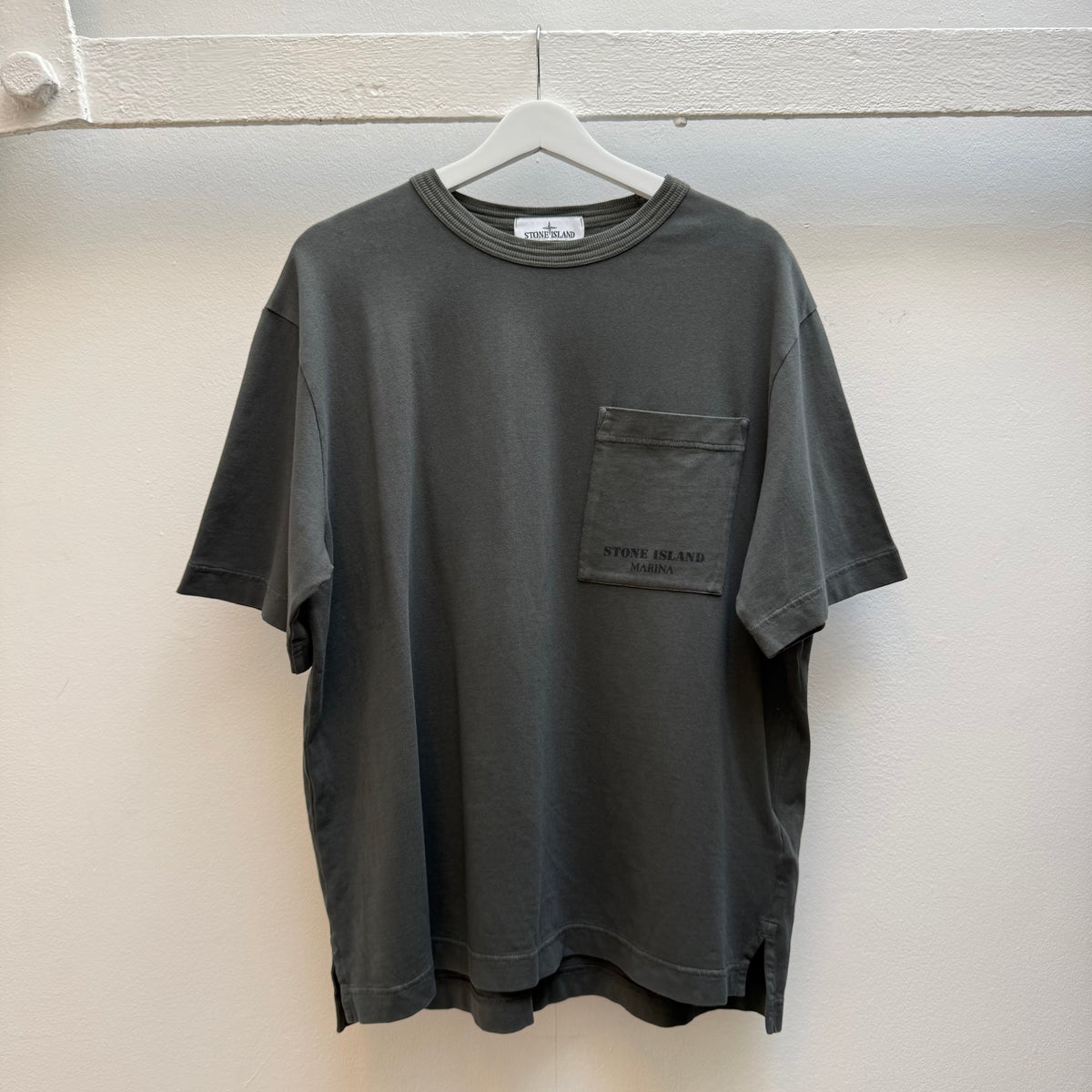 Stone Island Marina Oversized Pocket T-Shirt – Charcoal Grey (M)