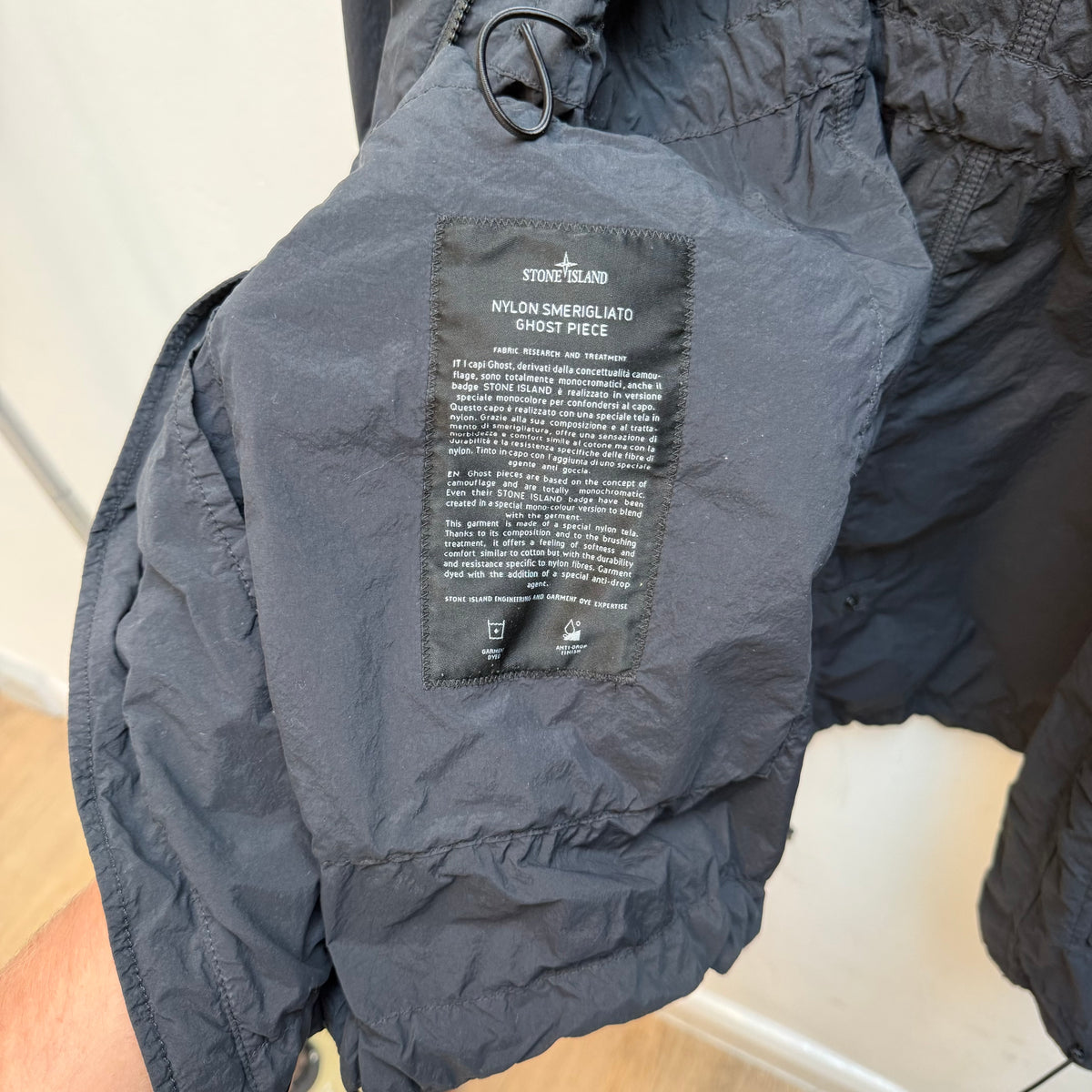 Stone Island Ghost Piece Nylon Smerigliato Parka Jacket – Black