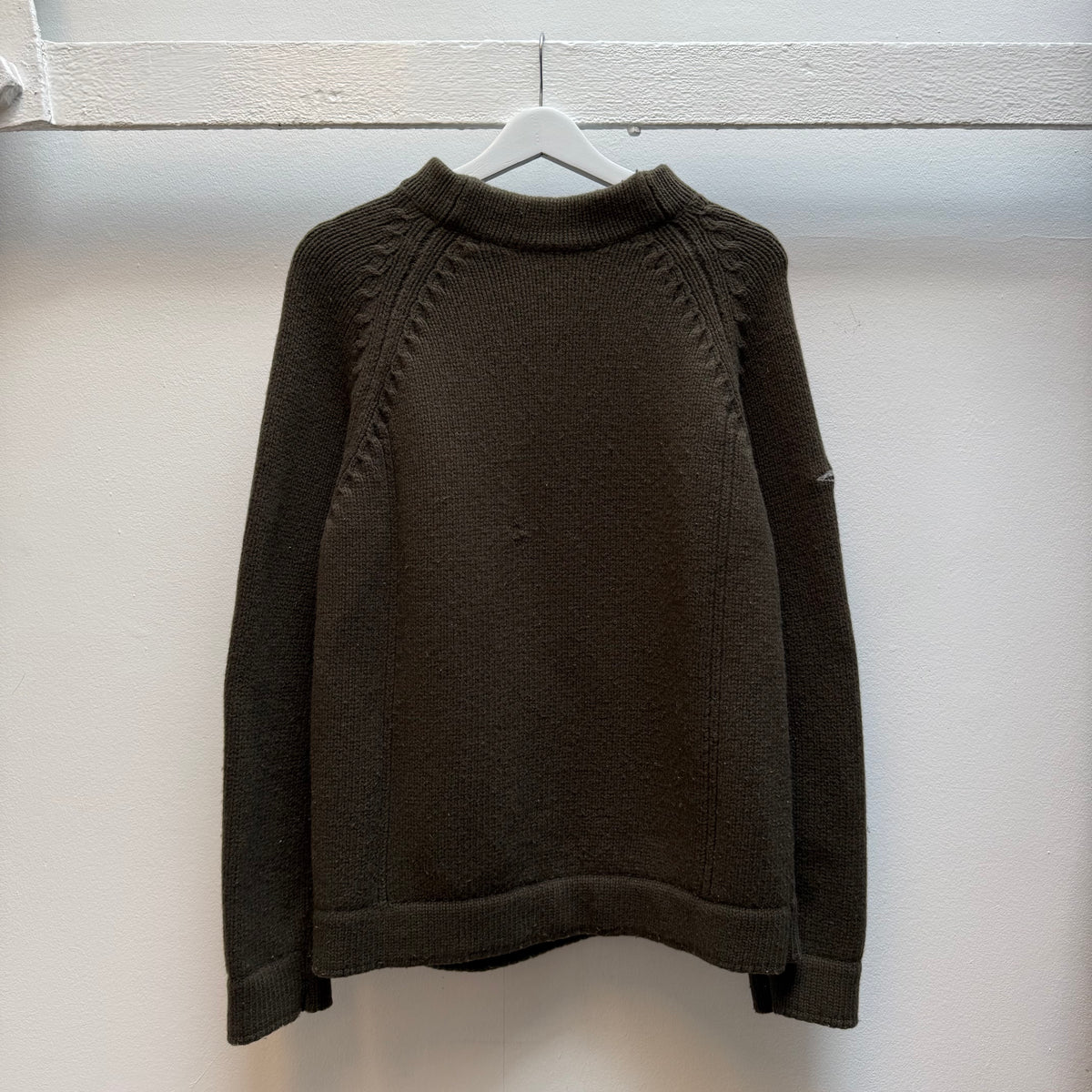 Stone Island Compass Logo Knit Jumper – Olive Brown (L)