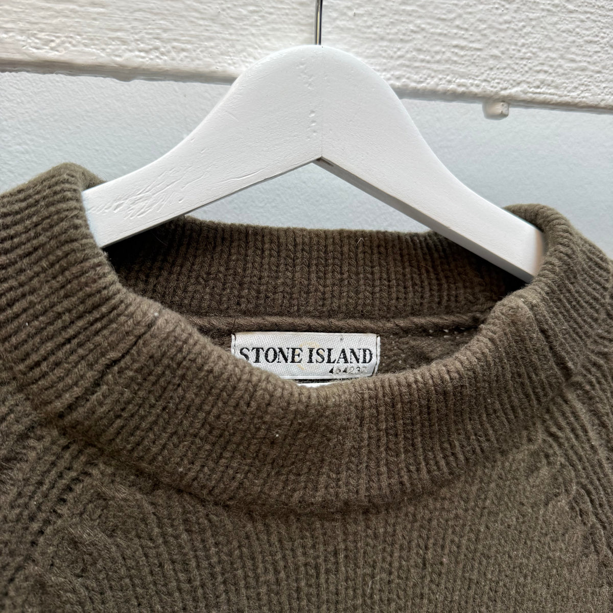 Stone Island Compass Logo Knit Jumper – Olive Brown (L)