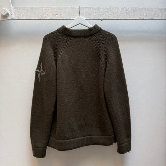 Stone Island Compass Logo Knit Jumper – Olive Brown (L)