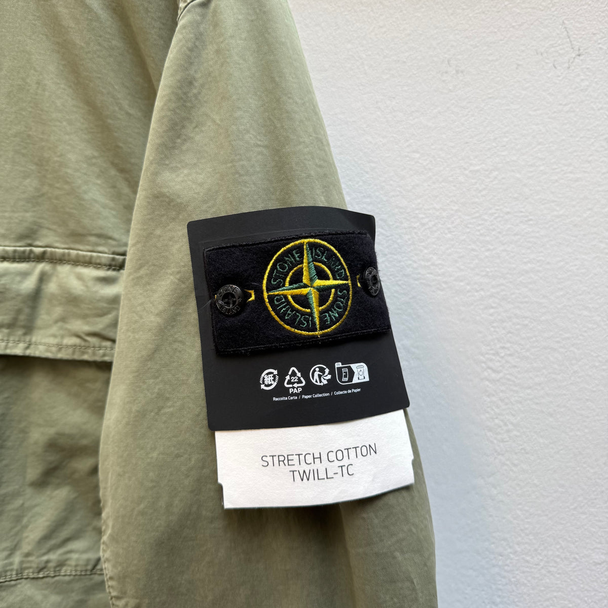 Stone Island Stretch Cotton Twill-TC Hooded Jacket – Sage Green (M)