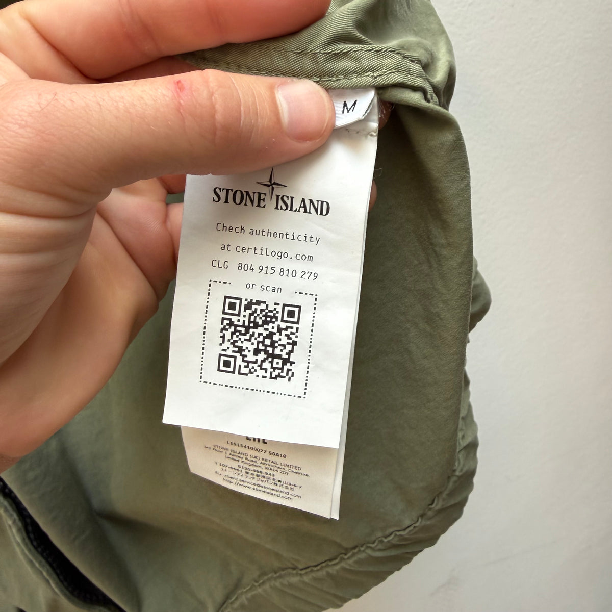 Stone Island Stretch Cotton Twill-TC Hooded Jacket – Sage Green (M)
