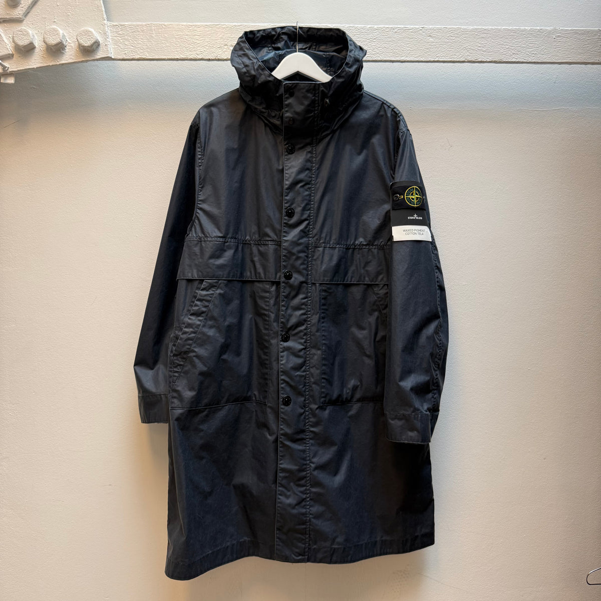 Stone Island Waxed Pigment Cotton Tela Parka (L)