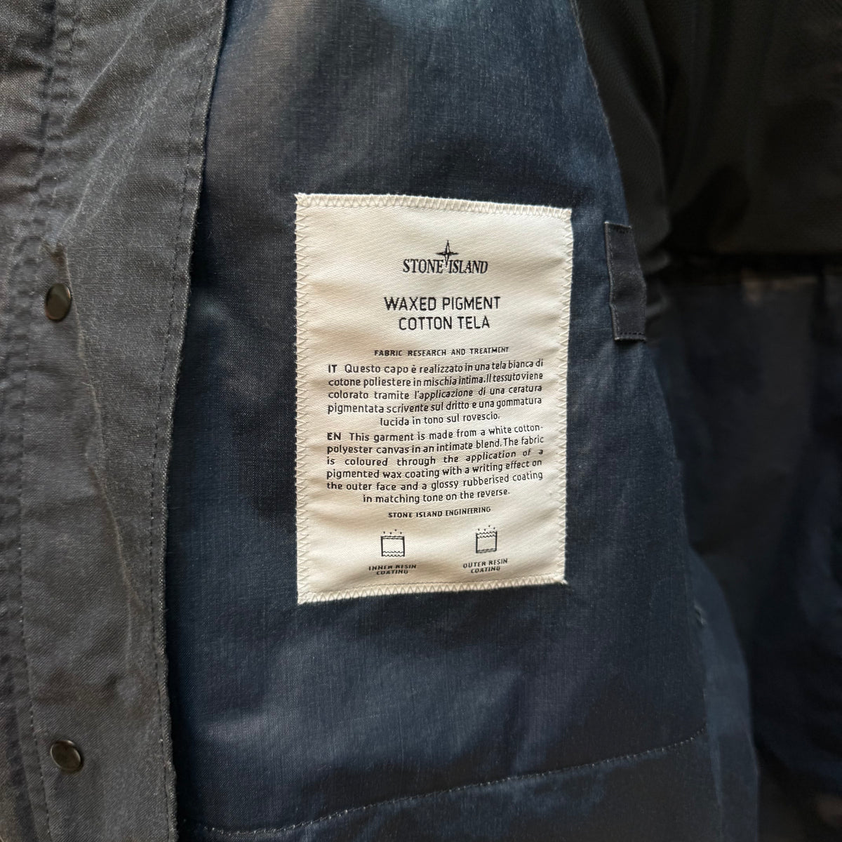 Stone Island Waxed Pigment Cotton Tela Parka (L)