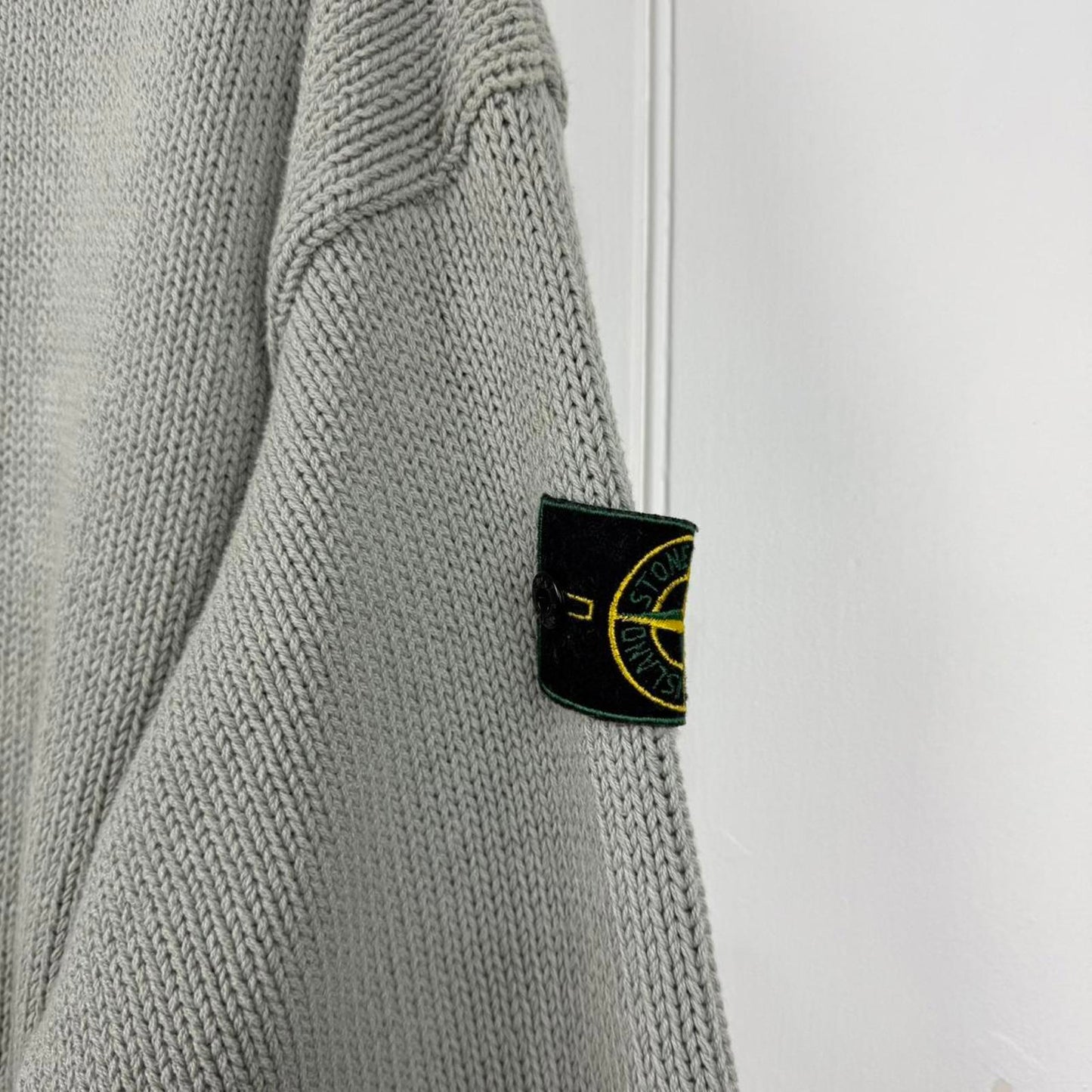 Stone Island Crew Neck Heavy Knit Sweater Grey (XL)