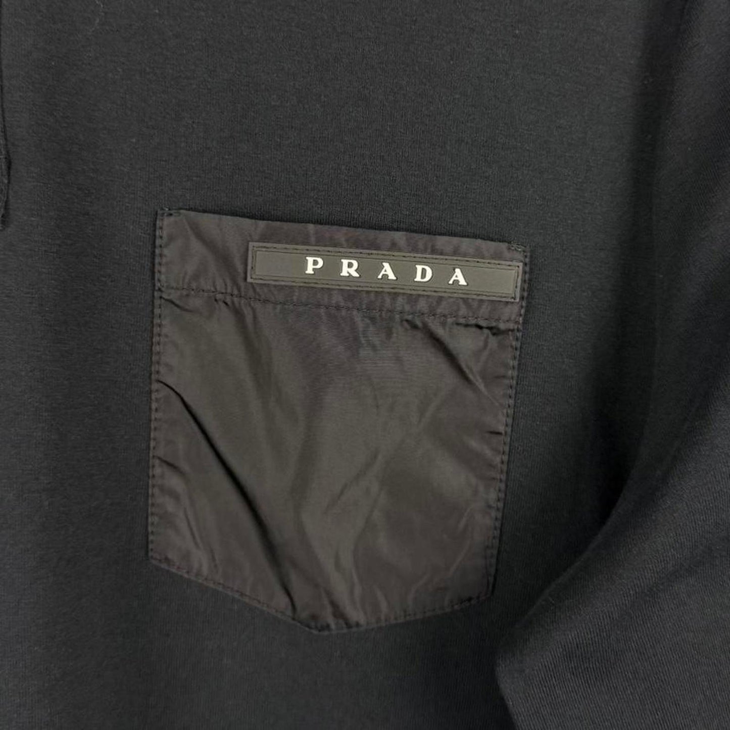 Prada Long Sleeve Polo with Nylon Pocket (M)