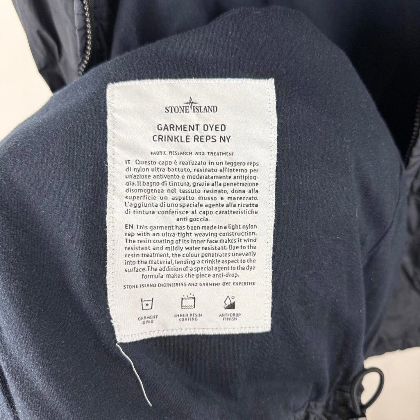 Stone Island Crinkle Reps Jacket Navy Blue (M)