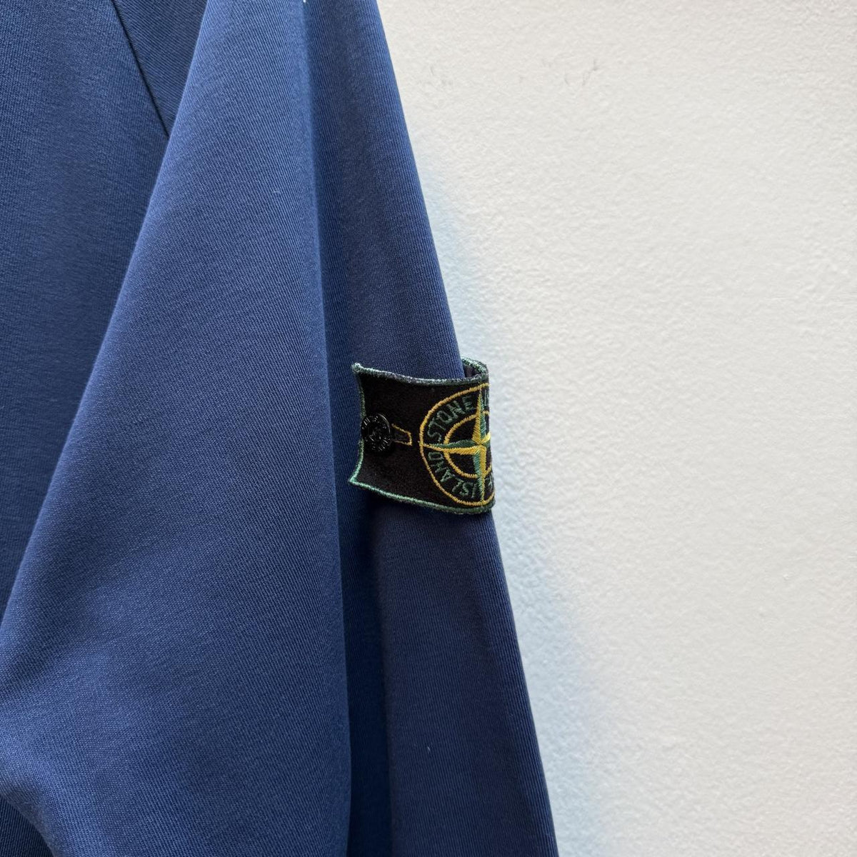 Vintage 1990s Stone Island Green Edge Quarter Zip – Navy Blue (L)