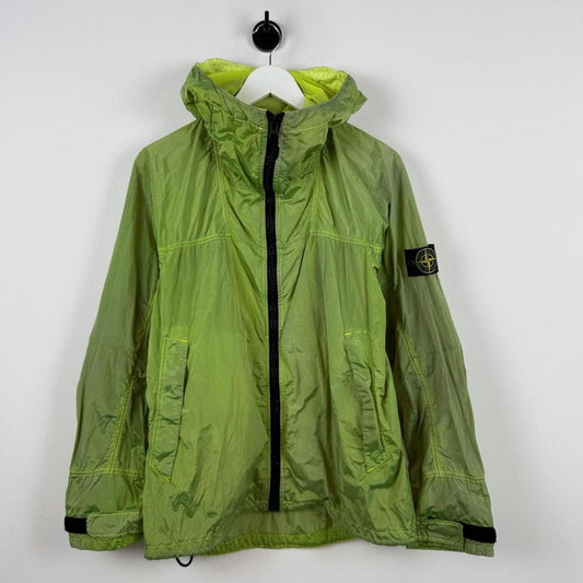 Stone Island Nylon Metal Watro Hooded Jacket Lime Green (L)