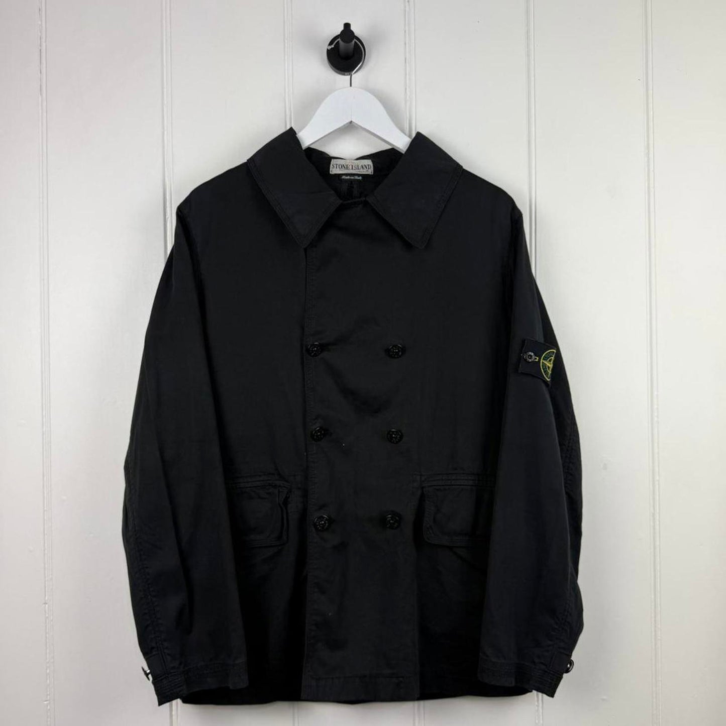 Stone Island Raso Gommato Double-Breasted Jacket (M)