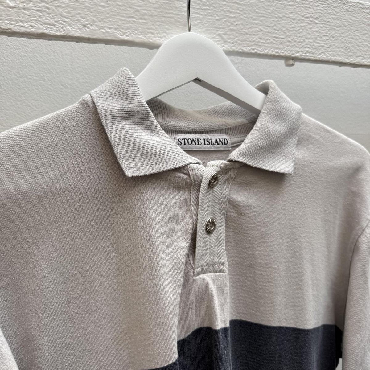 90’s Stone Island Spell-out Polo Shirt (M)
