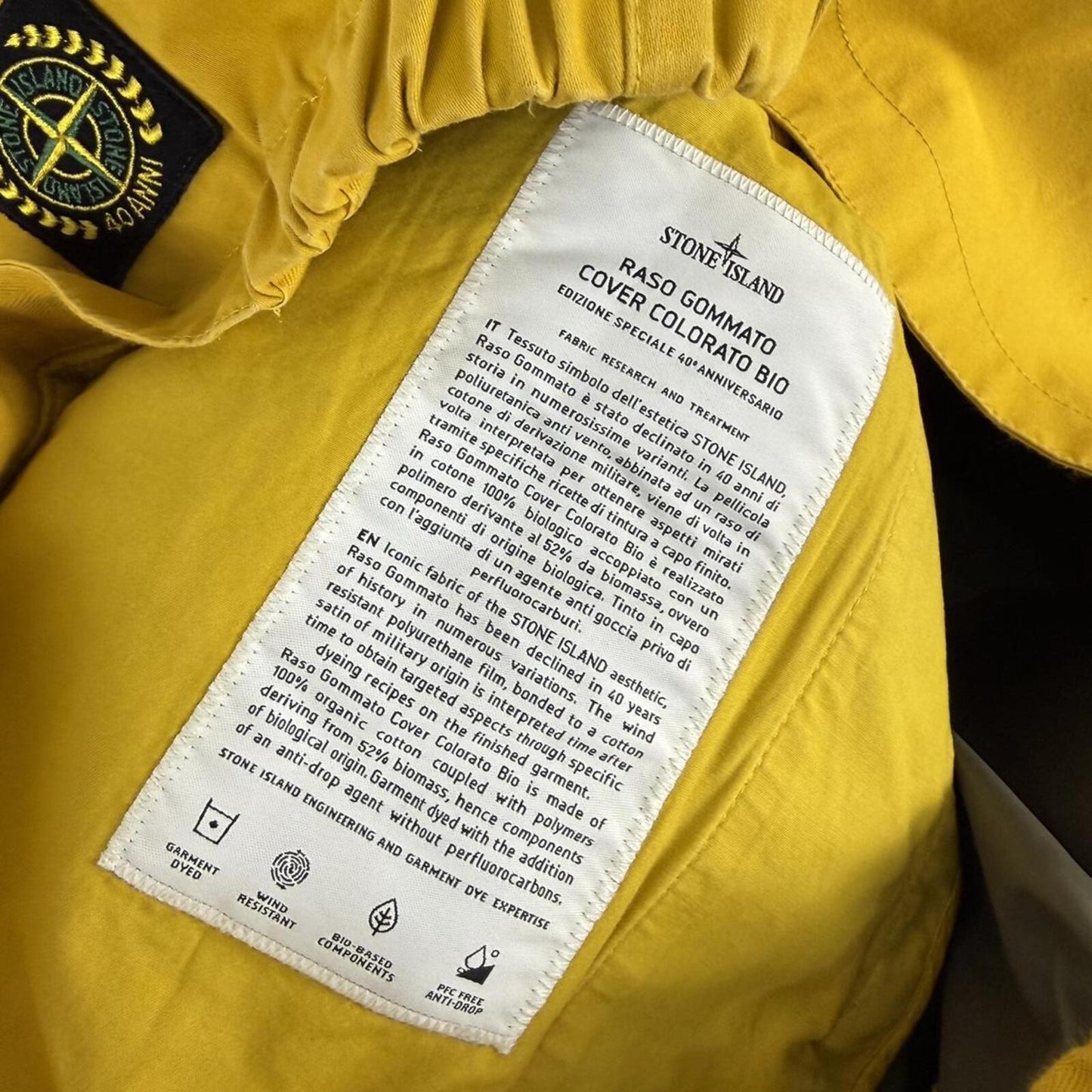 Stone Island Marina 40th Anniversary Jacket Smock Pullover Yellow – Size Medium