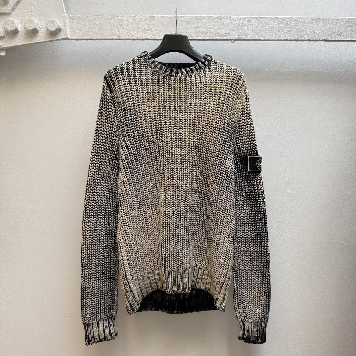 2017 Stone Island Hand Corrosion Cable Knit Jumper (L)
