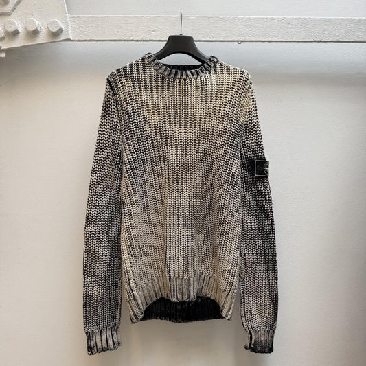 2017 Stone Island Hand Corrosion Cable Knit Jumper (L)