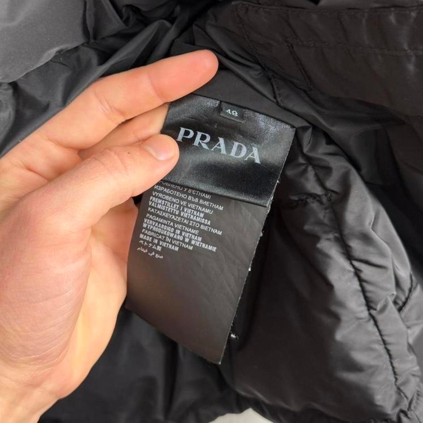 Prada Mainline Black Nylon Down Puffer Jacket (M)
