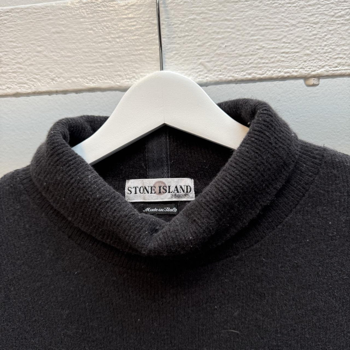 Early 00s Stone Island Mock Neck Knit – Black (M)