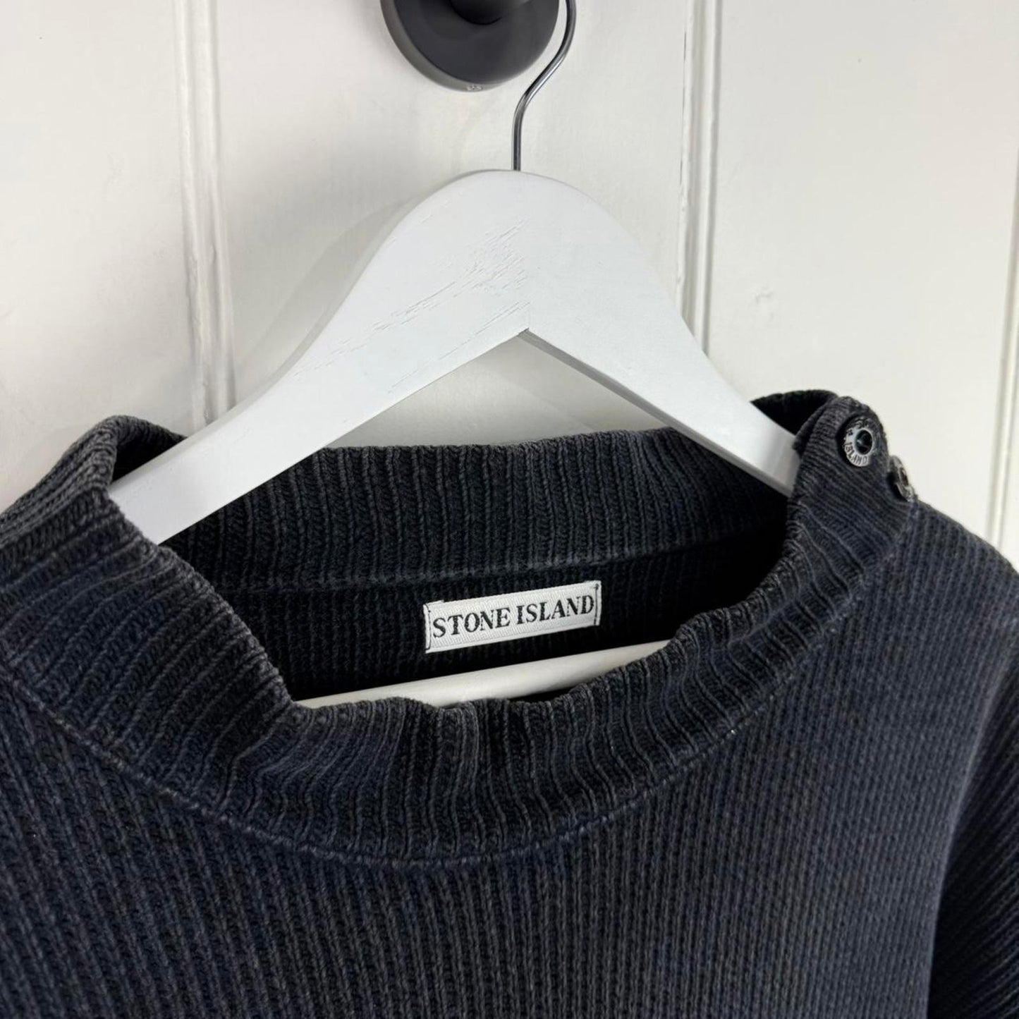 Stone Island 1999 Green Edge Chenille Knit Jumper (XL)