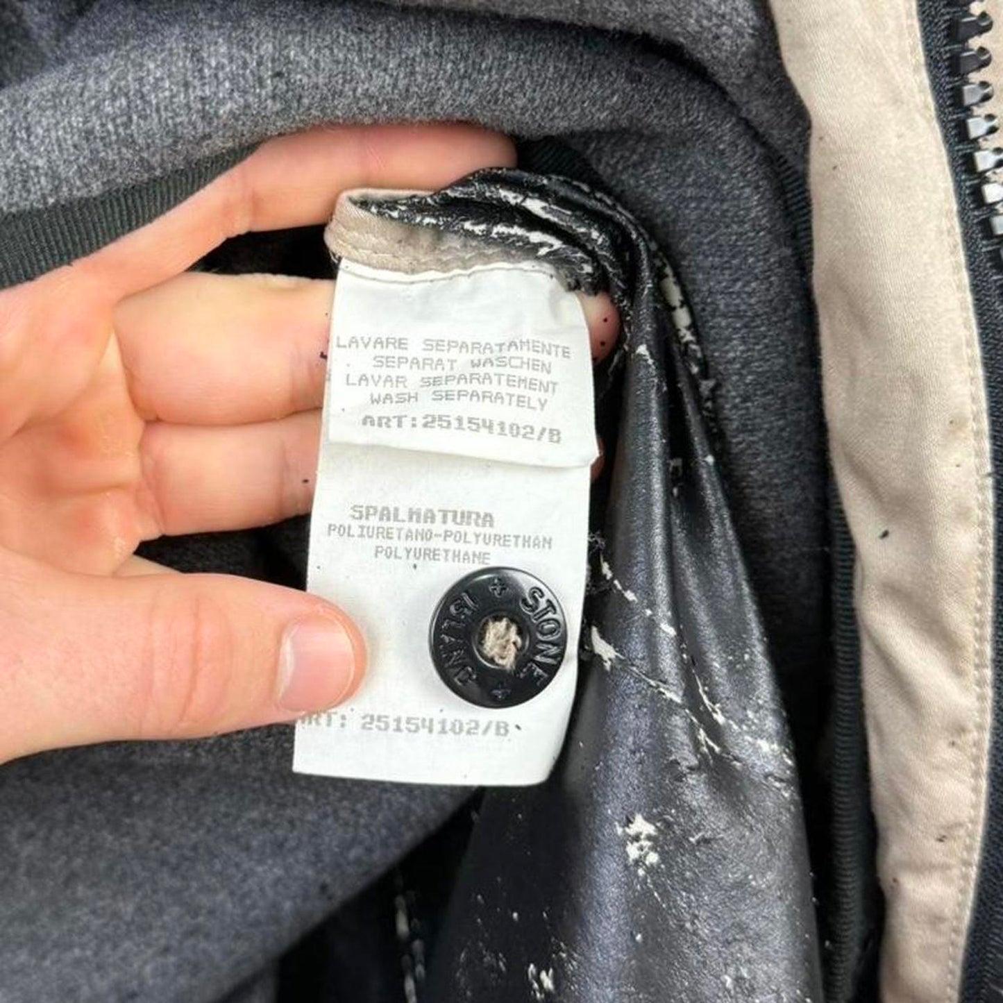 1996 Stone Island Raso Gommato Dutch Rope Parka Jacket Beige (XXL)
