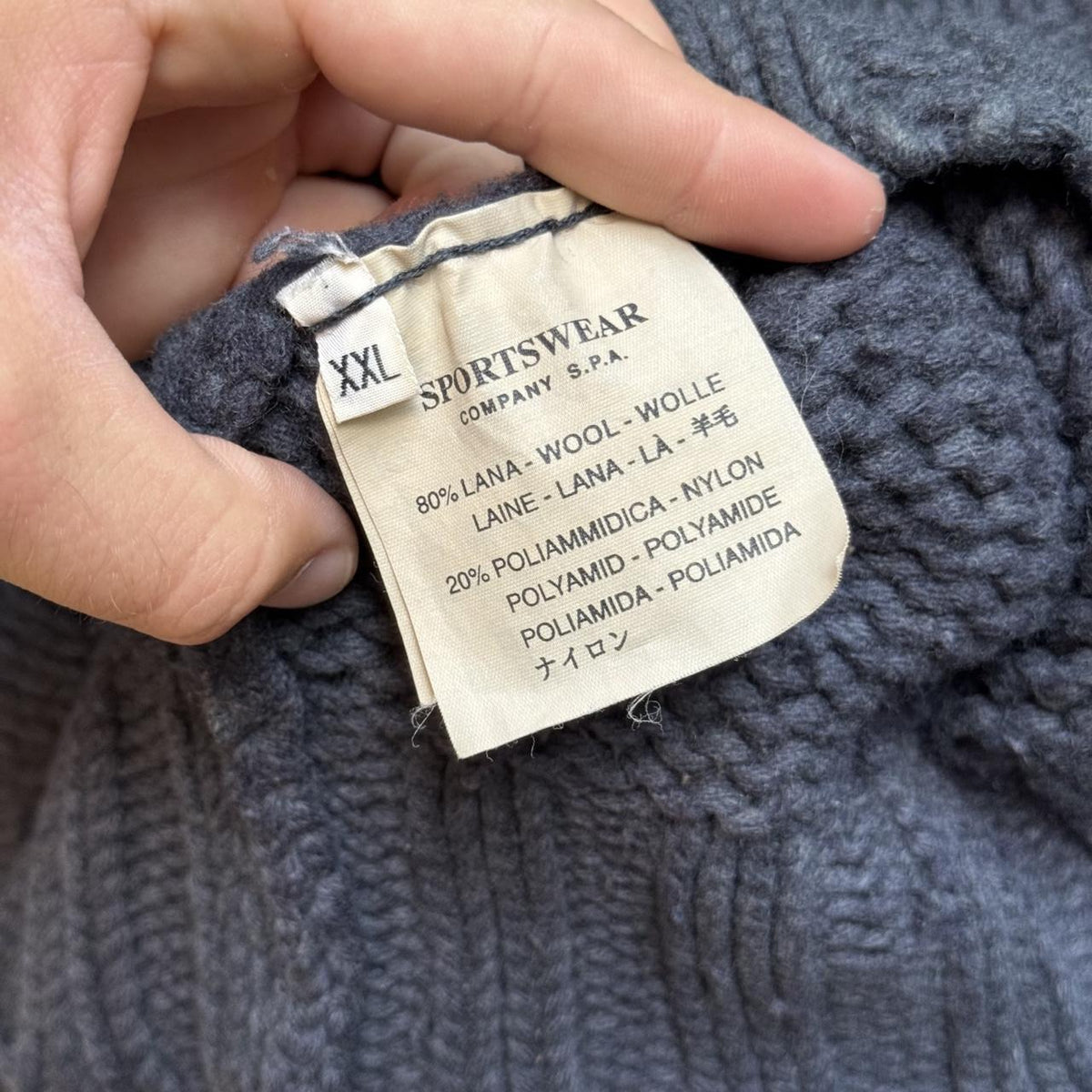 2001 Stone Island Chunky Wool Knit Jumper (XXL)