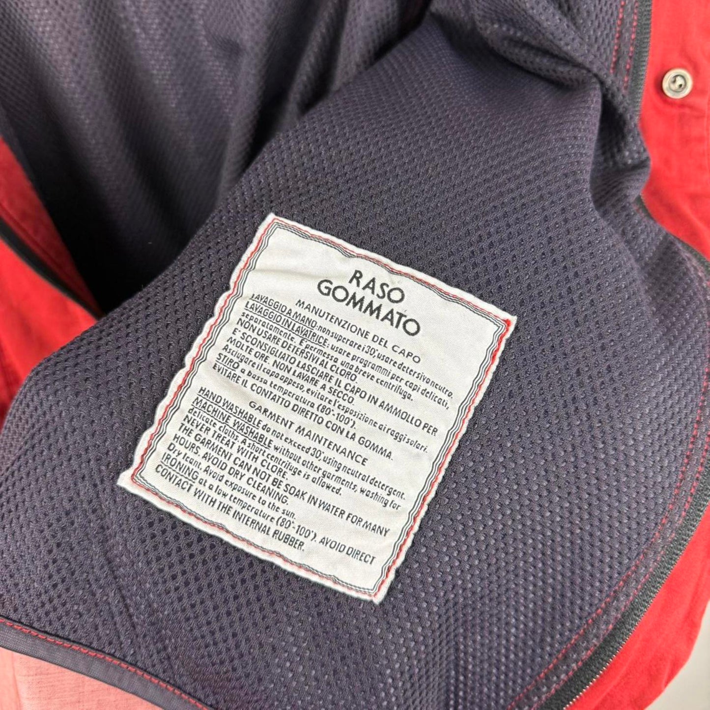 00s Stone Island Raso Gommato Jacket in Red (L)