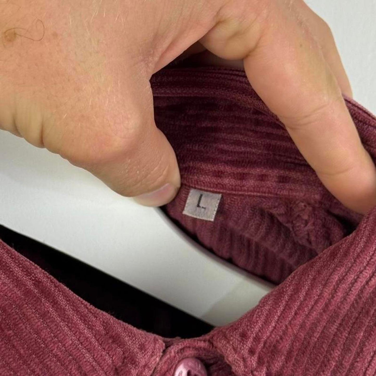 1995 Stone Island Jumbo Cord Shirt in Burgundy (L)