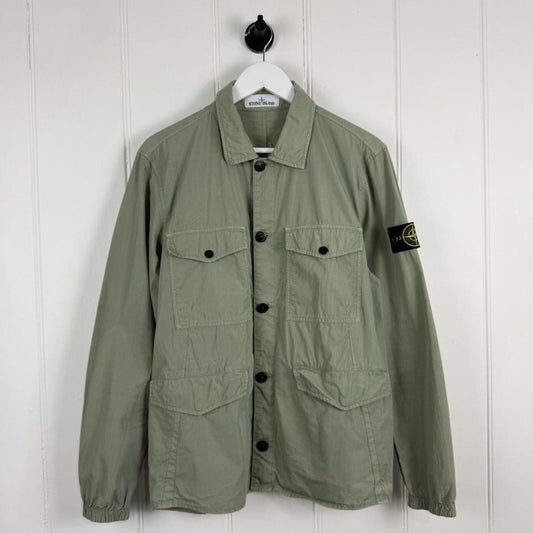 Stone Island Ripstop Cotton Overshirt Sage (M)