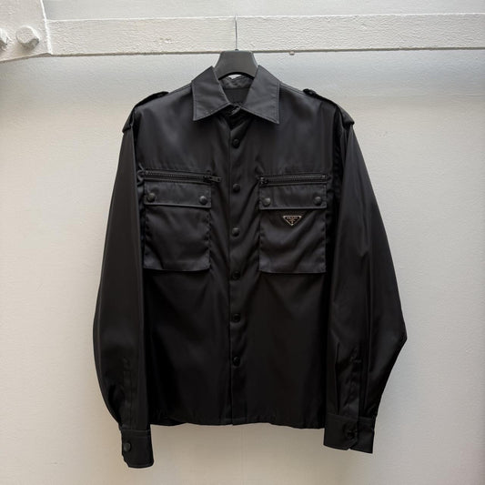 Prada Milano Re-Nylon Multi-Pocket Overshirt – Black (L)