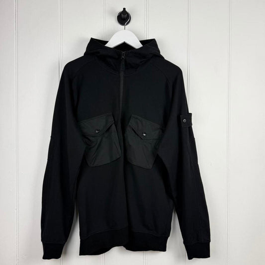 Stone Island Ghost Quarter Zip Pullover Hoodie Black (XL)