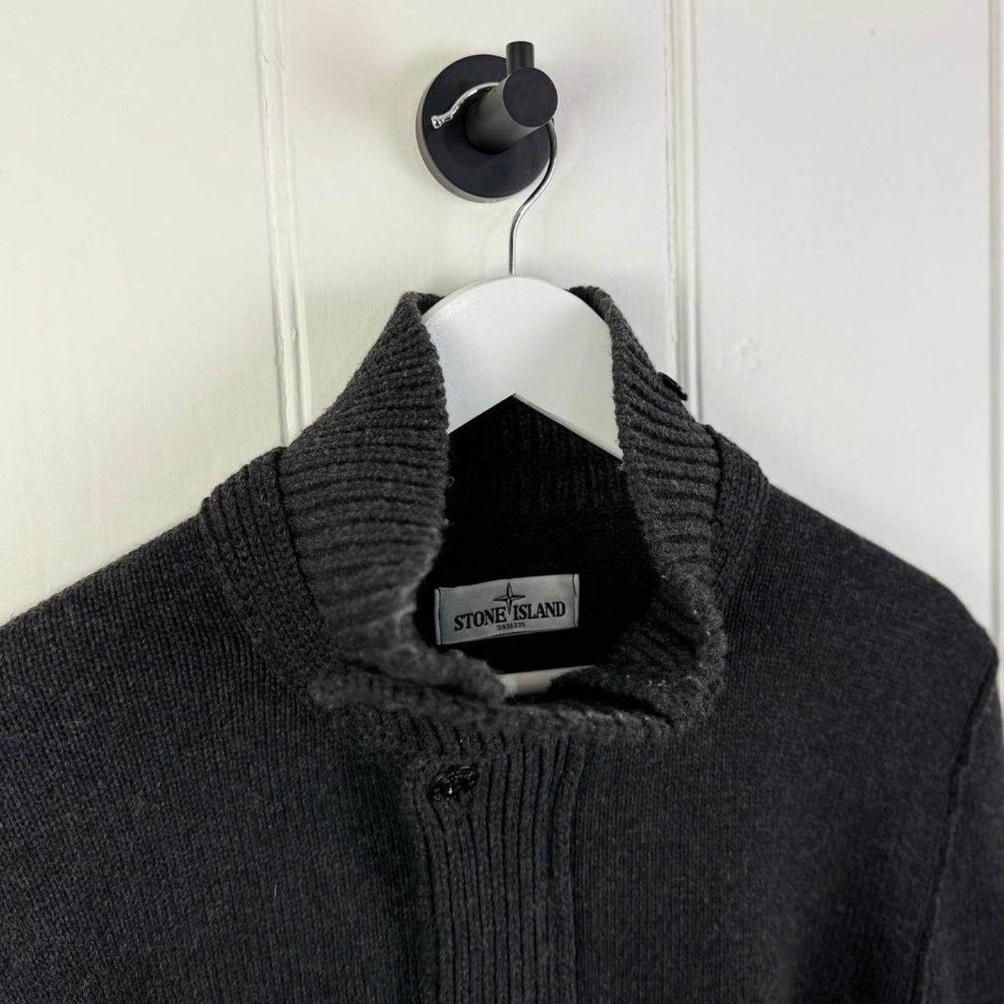 Stone Island Button Up Knit Cardigan Charcoal (XL)