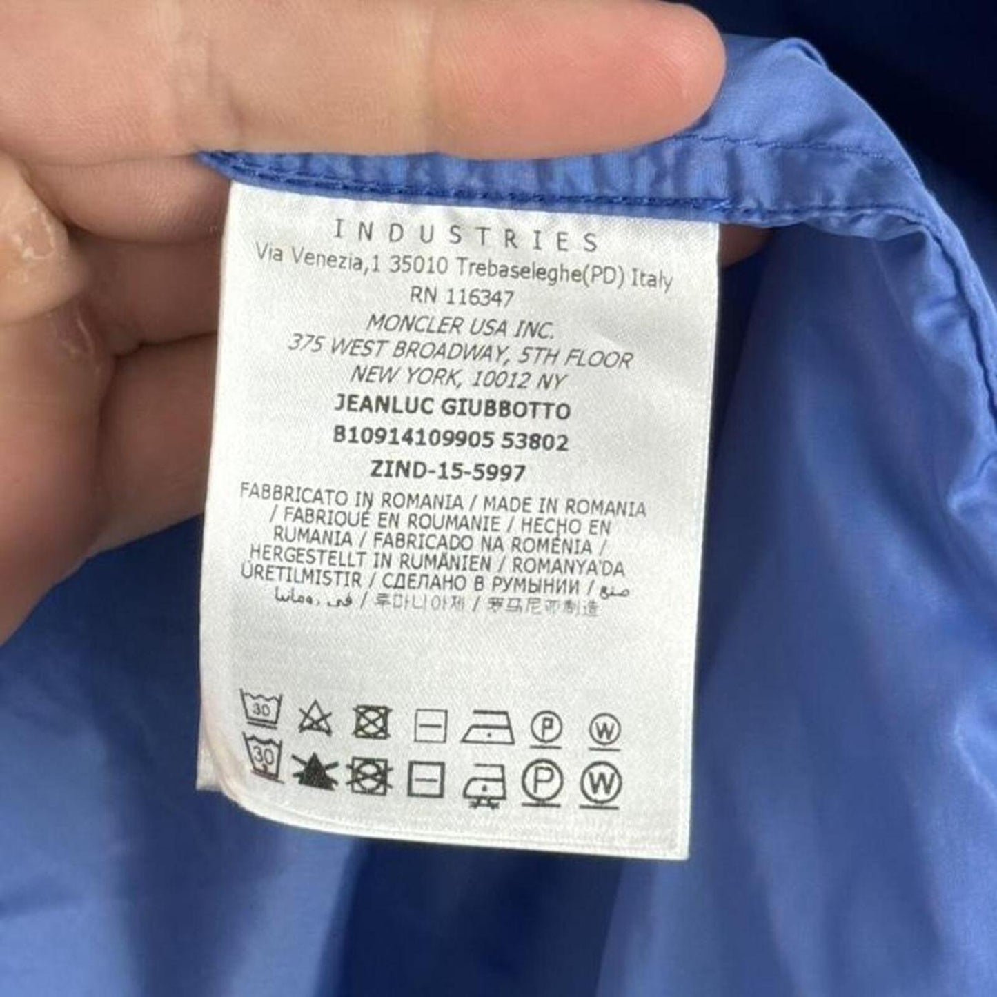 Moncler Hooded Lightweight Jacket Blue (XL)