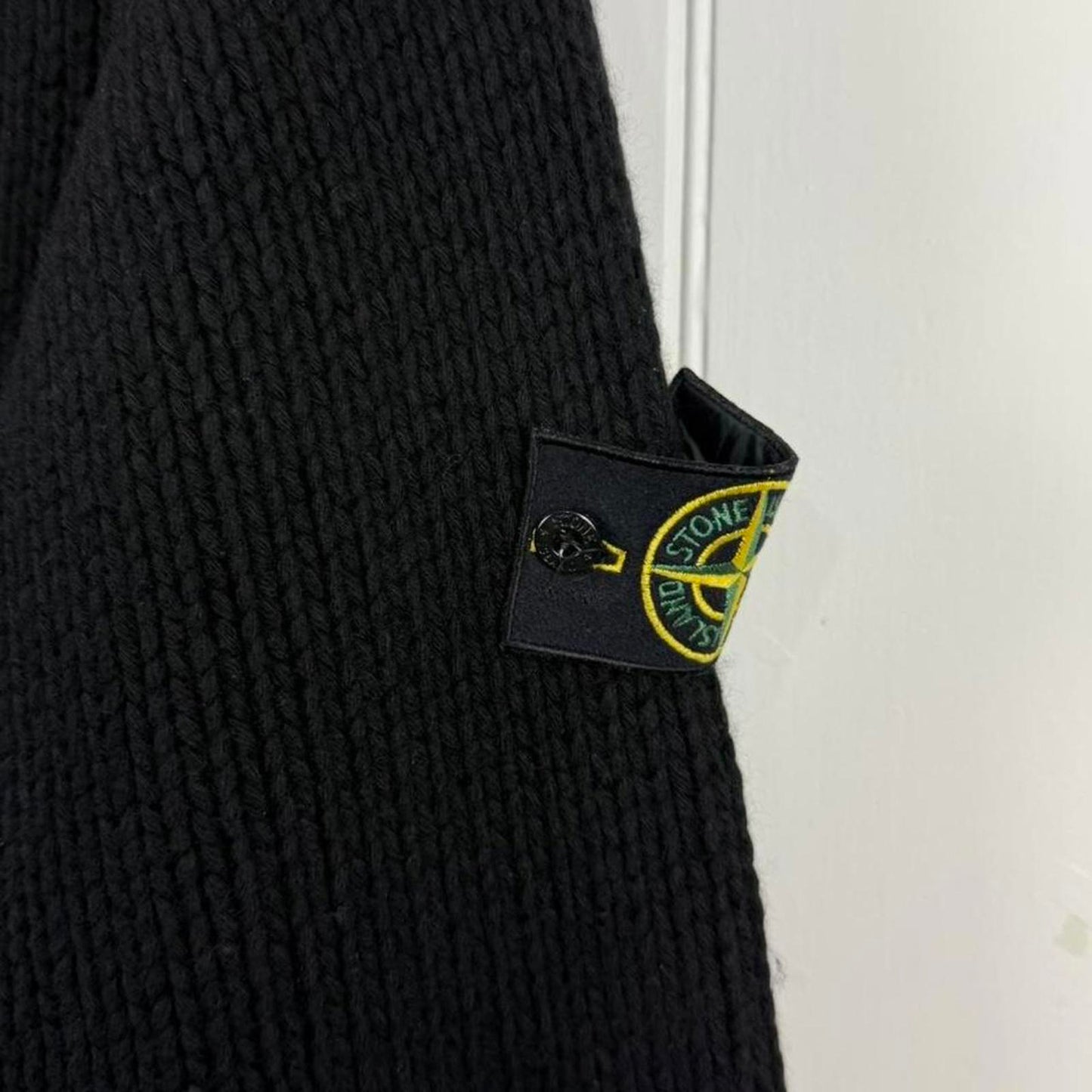 Stone Island Full Zip Ribbed Knit Hoodie (XL)
